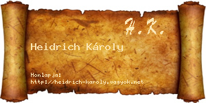 Heidrich Károly névjegykártya