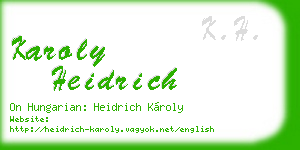 karoly heidrich business card