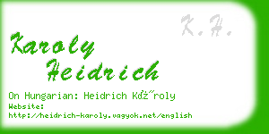 karoly heidrich business card